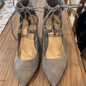 Elegant Gray Lace-Up Women's Shoes